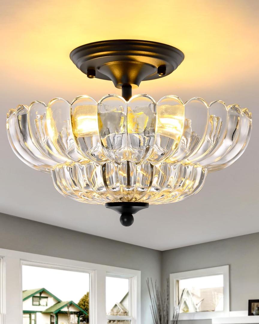 Modern Glass Ceiling Lights, Suitable for Kitchens, Living Rooms, bedrooms, bathrooms, and hallways.