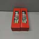 2 x Christmas Nutcracker Figure Ornament, 10 Inch Wooden Pastel Candy Nutcracker Soldier Christmas Decor for Holiday Tabletop Display Collectible Decoration