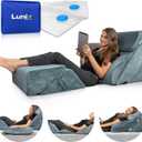 Lunix LX13 6pcs Orthopedic Bed Wedge Pillow Set with Washable Cover, After Surgery Memory Foam Support, Oeko-TEX Certified, Elevated Sleep and Recovery, with Hot/Cold Pack & Vacuum Bags, Stone Navy