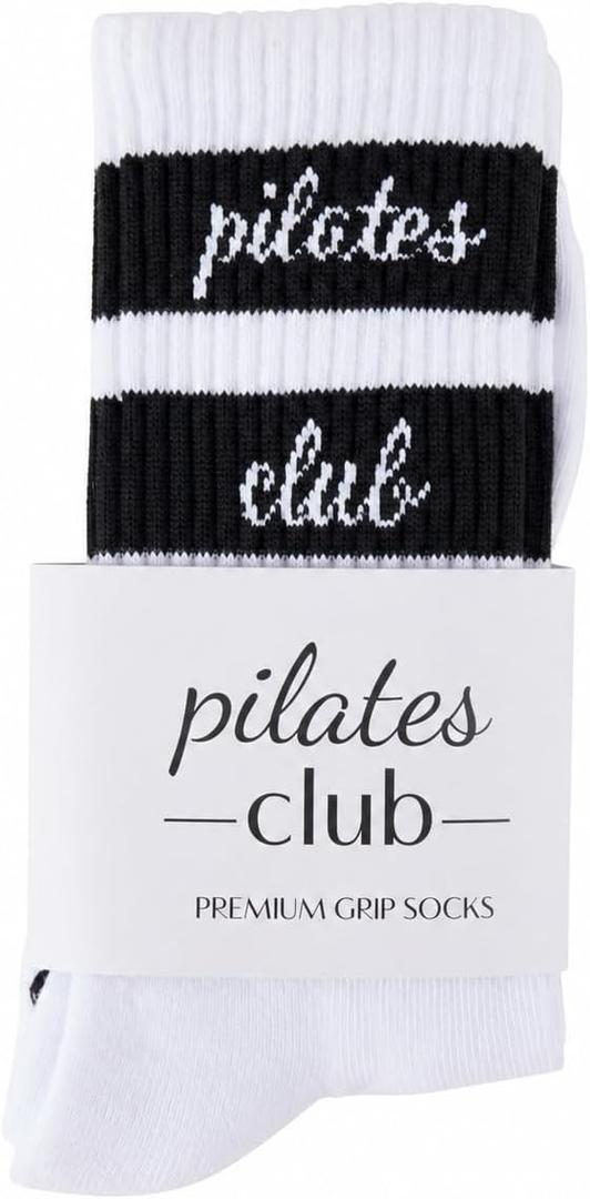 Pilates Socks for Women Non Slip Grip Socks for Yoga, Great Gift, One Size (White)