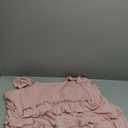OUGES Womens 2026 Summer Maternity Photoshoot Dress Boho Maxi Smocked Baby Shower Dress Ruffle Sleeve Maternity Clothes (Pink, XXL)