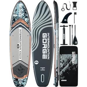 11'x34 Ultra Wide Paddleboard, Inflatable SUP&430lb Capacity for All Skill, Stand-up Paddle Board for Yoga/Family, EVA Deck, US Fin, High-Pressure Pump, 100L Bag, Safety Leash
