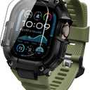ULTIMAL Rugged Band with Case for Apple Watch 49mm, Military-Grade Shockproof Protective Strap for Men, All-in-One Outdoor Sport Watch Band Compatible with Apple watch Ultra 3/2/1 (Green)