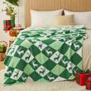 CYMULA Christmas Knit Throw Blanket - Super Soft Cozy Fuzzy Blankets for Couch, Sofa & Bed, Holiday Throw Blanket50"x60"