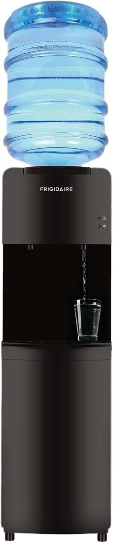 Frigidaire EFWC498 - Top Loading Cooler Dispenser -Hot & Cold Water - Child Safety Lock - Innovative Slim & Sleek Design, Holds 3 or 5 Gallon Bottles - Black