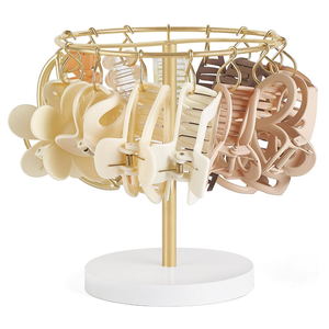 Dahey Metal Claw Clip Organizer Holder Stand Storage Display Hair Accessories Bedroom Bathroom College Dorm Room Decor for Women and Girls, Gold
