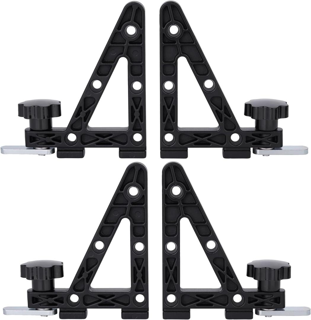 Aero Load Stops T-Slot Load Stops - 4 Pack - Die Casting Aluminum Anti-Slip Crossbar Clamps for Ladder, Kayak, Firewood, Skis - Tool-Free Installation for Truck Bed Bars