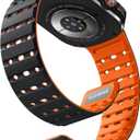 Bandletic Magnetic Sport Band Compatible with Samsung Galaxy Watch Ultra Bands (2025/2024) 47mm, Rugged Thin Soft Silicone Waterproof Strap Replacement Wristbands for Men Women, Black/Orange