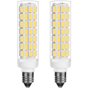 E11 LED Bulb 8W 800LM 100W Equivalent, JDE11 Mini Candelabra LED Bulb Dimmable,Daylight White 6000K, JDE11 120V 100W LED for Ceiling Fan Pendant Lighting Pack of 2 (Daylight White)