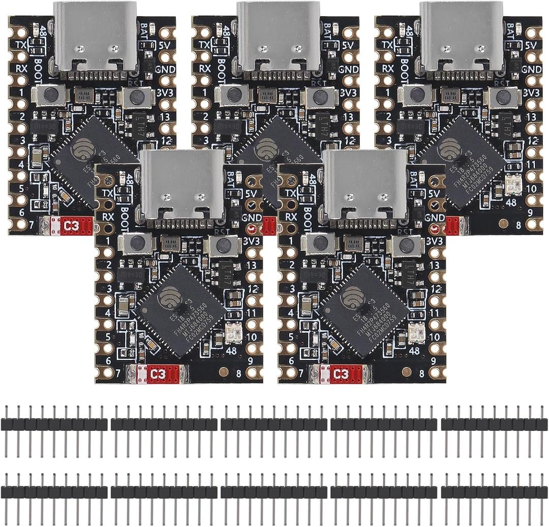 5pcs Type-C Supermini ESP32-S3 Development Board Supermini Development Board 2.4GHz WiFi Bluetooth 160MHz Running Frequency Compatible with Arduino
