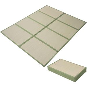 EMOOR Japanese Tatami Mat Queen Natural Rush Grass (Undyed), Foldable Igusa Mattress Floor Sleeping Japanese Futon Mattress Meditation Yoga Zen, 5'2" x 6'7" (Rectangular)