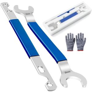 32 & 36mm Fan Clutch Wrench Set, Fan Clutch Removal Tool Kit with Water Pump Holder, Compatible with BMW, Chevrolet, Ford, GM, Dodge, Jeep (Blue)