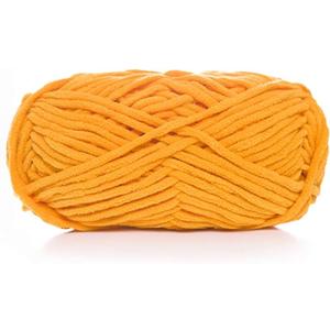 Chunky Yarn for Crocheting - Chenille Bulky Blanket Yarn for Crochet and Knitting Blankets, Amigurumi, Craft, Hat, Shoes, Plush Fluffy Soft 71 yds/3.5 oz Each Skein (Orange)