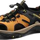 Men's Sport Sandals Outdoor Hiking Sandals Closed Toe Water Sandals Casual Lightweight Summer Breathable Beach Shoes (10.5, Yellow)