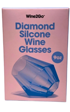 Wine2Go Silicone Wine Glasses 9oz Unbreakable 