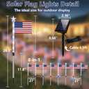 4 x 8 Pack Solar American Flag Pathway Lights - Patriotic Red White Blue Outdoor Stake Waterproof LED Lights with 8 Modes, Decorations 4th of July Memorial Day & Independence Day Yard Garden (Style A)