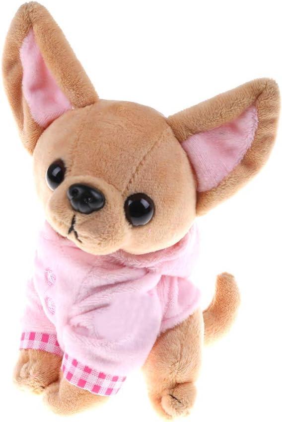 Stuffed Dog Puppy Toy Plush Toy Soft Doll Stuffed Animal Pillow Birthday Gift Present Cute Dog Ornaments Decoration Handicraft House Desktop Decoration Prop, 17cm/6.7" (Pink)