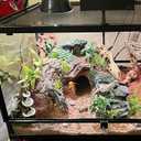 Resin Turtle Basking Platform,Turtles Rock Dock Climbing Ramp Cave Hideout Decor Reptile Terrariums Resting Terrace Stone Habitat Decoration for Small Lizards, Frogs, Snakes,Chameleon