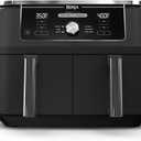 Ninja DZ401 Foodi 10 Quart 6-in-1 DualZone XL 2-Basket Air Fryer with 2 Independent Frying Baskets, Match Cook & Smart Finish to Roast, Broil, Dehydrate for Quick, Easy Family-Sized Meals, Grey, 10qt