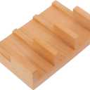 Wooden Sushi Roll Holder Rack 3 Compartments Japanese Style Sashimi Serving Stand Stable Sushi Dish for Restaurants and Home Use