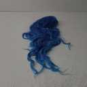 Long Blue Wavy Wig Middle Part for Women 26 Inch Ombre Blue Curly Wavy Wig Natural Looking Synthetic Heat Resistant Fiber Wig for Daily Party Use