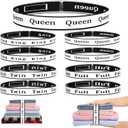8Pcs Bed Sheet Organizer Bands Sheets Labels for Elastic Bedding Linen Closet Storage Foldable Sheet Set Organizer Sheet Keeper Band(Queen,King,Full,Twin)
