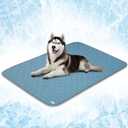 PetAmi Waterproof Cooling Mat for Dog, Premium Pet Cooling Blanket for Bed Crate, Anti Slip Indoor Dog Cool Pad for Sleeping, Q-MAX Large Sofa Couch Cover Mat for Cat, Light Blue, 60x80