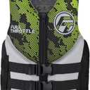 Full Throttle Junior Hinged Rapid Dry Neoprene Life Jacket, Green
