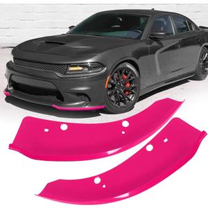 Front Bumper Lip Splitter Protector Compatible with Dodge Charger Hellcat/SRT 392 / Scat Pack/RT Scat Pack/GT/RT 2015-2021, Pink, Pack of 2
