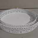 Wenqik 2 Pcs White Metal Cake Stand, 14" 16" Large Round Cupcake Stand