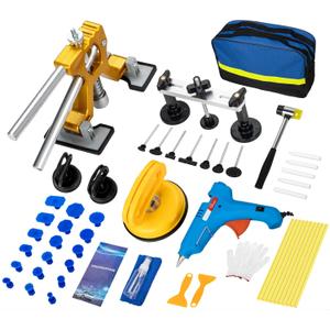 55Pcs Paintless Dent Puller Kit, Car Dent Remover Tool with Dent Lifter & Bridge Puller for Repairing 98% Size of Car Dents, Dent Repair Kit for Auto Body Truck Dents, Hail Damage Dent Removal (A3-1)