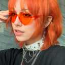 Wig and Sunglasses 12 Inch Short Bob Wigs with Bangs for Women Costume Cosplay Party (Orange)