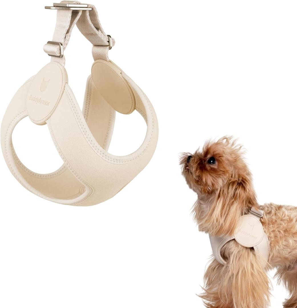 Ultra Comfortable Dog Harness Adjustable Soft Dog Vest, Alloy Buckle Closure Lightweight Stretchy Puppy Harness Step in for Small Sized Dogs Walking Training (Linen, 2XS)