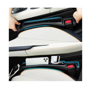 Car Seat Gap Filler with Drop Prevention & Storage Hook - Between Seats Console Organizer for SUV Truck - Car Accessories - Set of2 (Black)