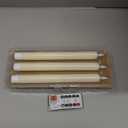 GenSwin Flameless Ivory Taper Candles Flickering with 10-Key Remote, Battery Operated Led Warm 3D Wick Light Window Candles Real Wax Pack of 3, Christmas Home Wedding Decor(0.78 X 9.64 Inch)