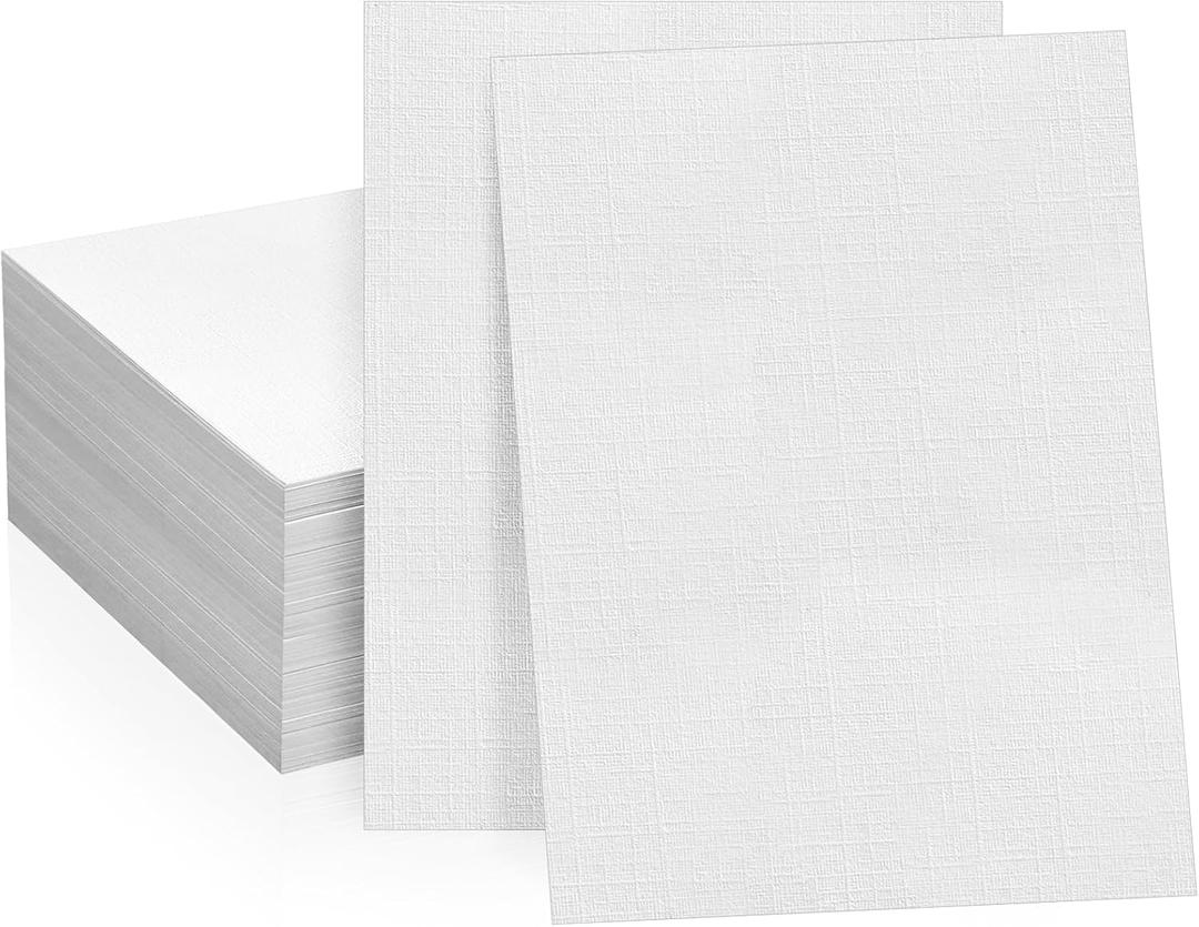 100 Sheets Linen Textured Cardstock Paper, 8 1/2" x 11" Blank White Printer Paper for Invitation Cards Making Office Printing Crafting Scrapbook DIY Projects, 92 lb Cover 100 Sheets Linen Textured Cardstock Paper, 8 1/2" x 11" Blank White Printer Paper for Invitation Cards Making Office Printing Crafting Scrapbook DIY Projects, 92 lb Cover