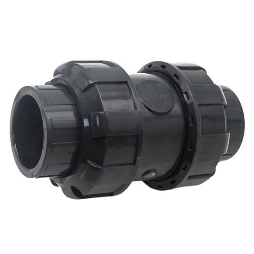 EATAKWARD 1-1/4 Inch PVC True Union Check Valve, Slip-Slip Full-Port Practical Check Valve, Sch80 Socket Insert Pool Ball Check Valve for Backflow Prevention