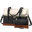 LOVEVOOK Laptop Bag for Women 17.3 Inch Laptop Tote Work Bags Professional Leather Computer Briefcase Waterproof Handbag Shoulder Large Capacity Business Teacher Office Crossbody Purse