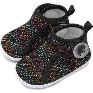 FEETCITY Lightweight Baby Sock Shoes Baby Walking Shoes Boys Girls Infant High-Top Shoe 12-18 Months (Grey White)