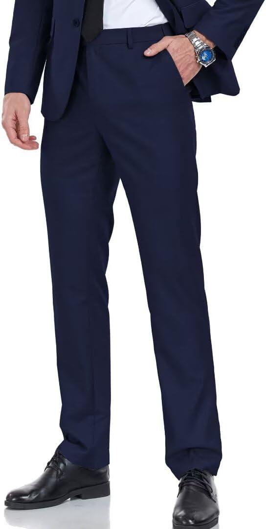 Men's Dress Pants Slim Fit Black Navy Dress Pants Trousers for Men Formal Suit Pants Casual Slacks (X-Large)