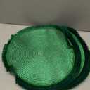 NEW 2 GREEN Metallic PLACEMATS 15" Round Holiday