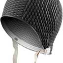 Sporti Bubble Swim Cap, Women Protection Bathing Cap, Anti-Slip Interior Grip, Made from Latex/Rubber & Keep Head Warm