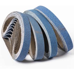 40 Pack Zirconia Sanding Belts, 20 x 520mm, 10 Each of 40/60/80/120 Grits, Zirconium Corundum, 3/4" x 20-1/2" Belts, UW-BS20520 Compatible