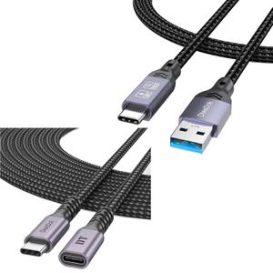 USB C Extension Cable 20ft and Android Auto USB Cable 3ft