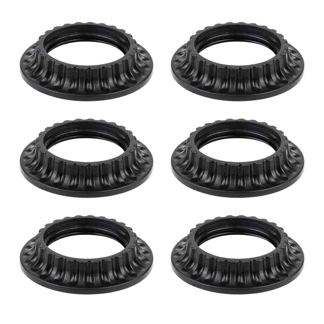 6pcs Light Socket Shade Rings, 1-3/8 Inches Thread Diameter Lamp Shade Retaining Ring Plastic Lamp Shade Screw Collar Rings Threaded Lamp Shade Ring for E26 Sockets Rings for Light Fixtures