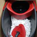 O-Cedar Easywring Microfiber Spin Mop & Bucket Floor Cleaning System with 1 Extra Refill,Red / Gray
