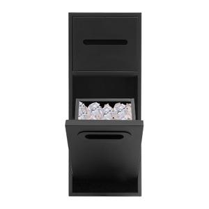 Bathroom  Can, Tilt Out Bin Cabinet, Hidden Recessed Wall Mounted Stainless Steel with Toilet Paper Holder (Black)