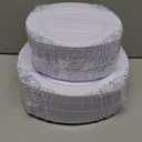 102PCS White and Silver Plastic Plates - Heavyweight Silver Plate - Wedding Plate with Silver Rim - Fancy Dinner & Dessert Plates for 51 Guests Weddings & Parties & Christmas