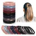 Chuangdi 12 Pieces Cotton Hair Ties Braided Elastic Hair Bands Ropes Braided Ponytail Holders Accessories for Women(Rich Colors)