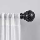 Exclusive Home Curtains ER1015-03 3672 Vine 1" Curtain Rod and Finial Set, 36"-72", Matte Black